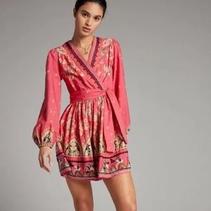 ANTHROPOLOGIE pattern ls dress!! Raquel embroidered mini dress
